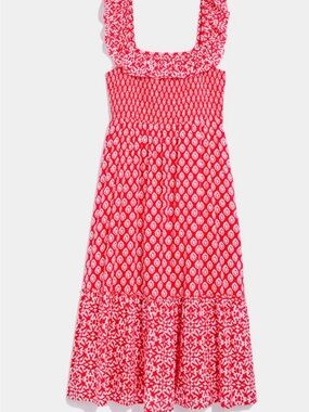 Vineyard Vines Red and White Printed Smocked Sundress